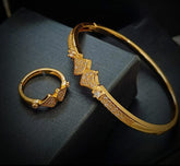 Gold Plated Premium Bangle + Ring